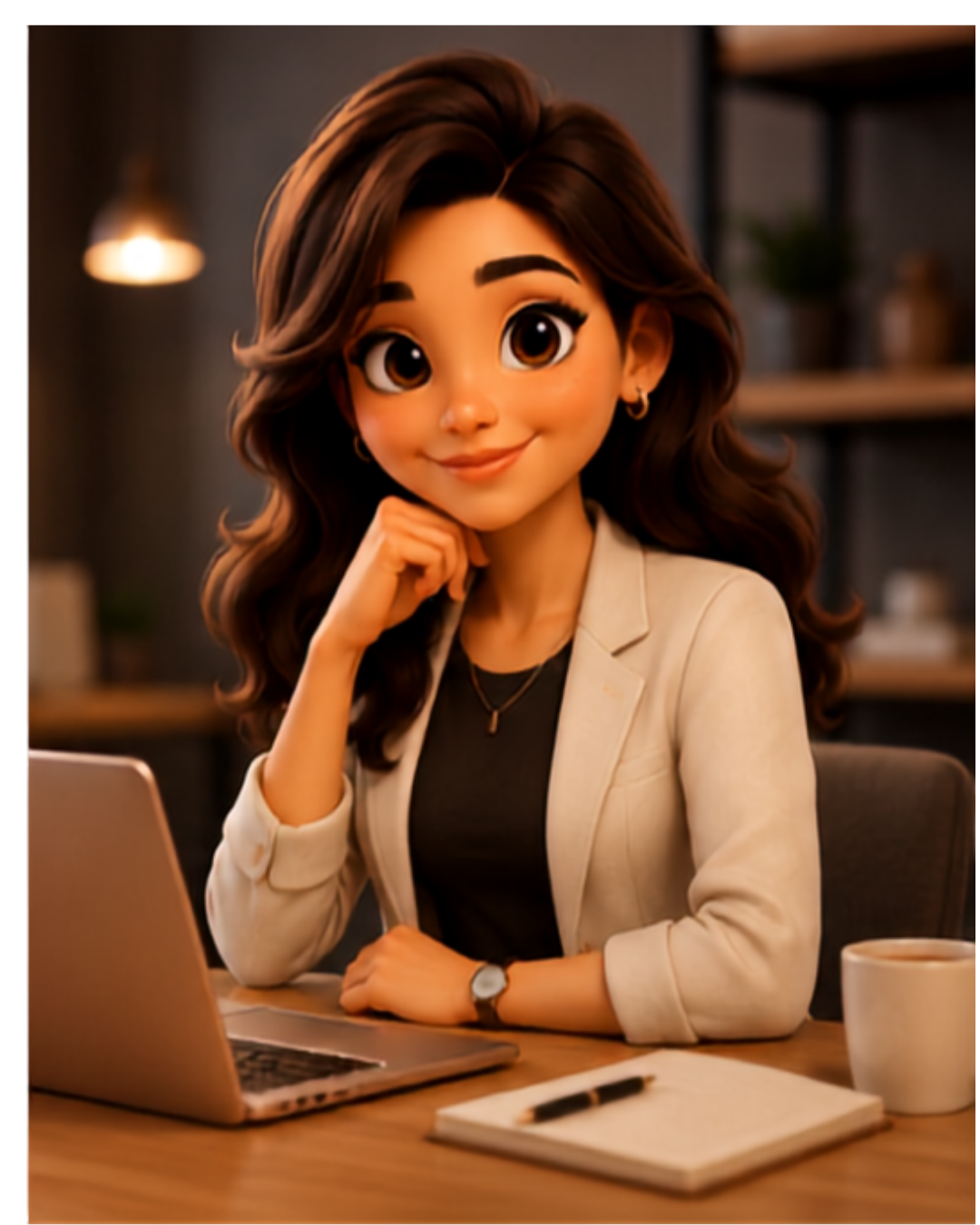 Empreendedora planejando seu conteúdo com clareza